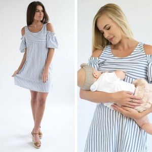 Nursing Queen breastfeeding nursing dress with cold shoulder
